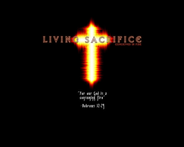 Cross living sacrifice quote dark free wallpaper for desktop - medium preview image