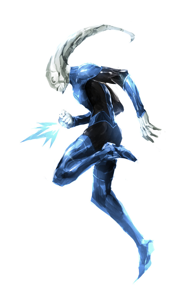 Man blue suit running white free wallpaper for mobile - medium preview image