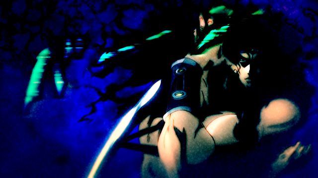 Woman scissors chair dark blue free wallpaper for desktop - medium preview image