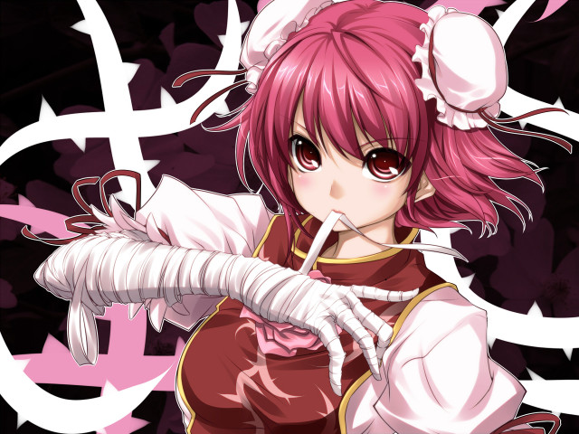 Pink hair girl white gloves free wallpaper for desktop - medium preview image