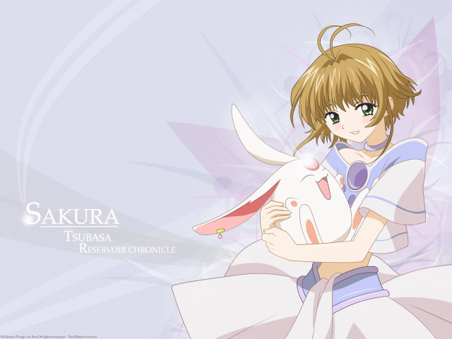 Girl holding stuffed animal sakura free wallpaper for desktop - medium preview image