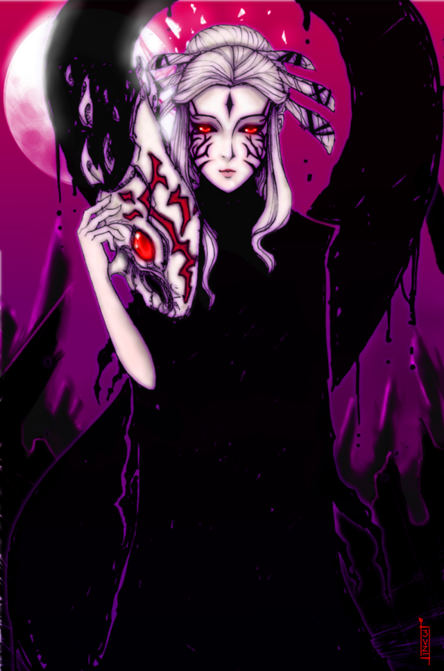 Woman demon face black dress free wallpaper for mobile - medium preview image