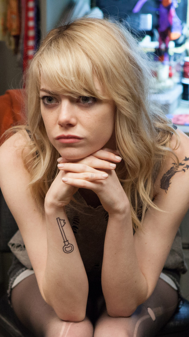 Woman tattoo sitting hand chin free wallpaper for mobile - medium preview image