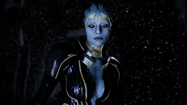 Woman space suit dark stars free wallpaper for desktop - medium preview image