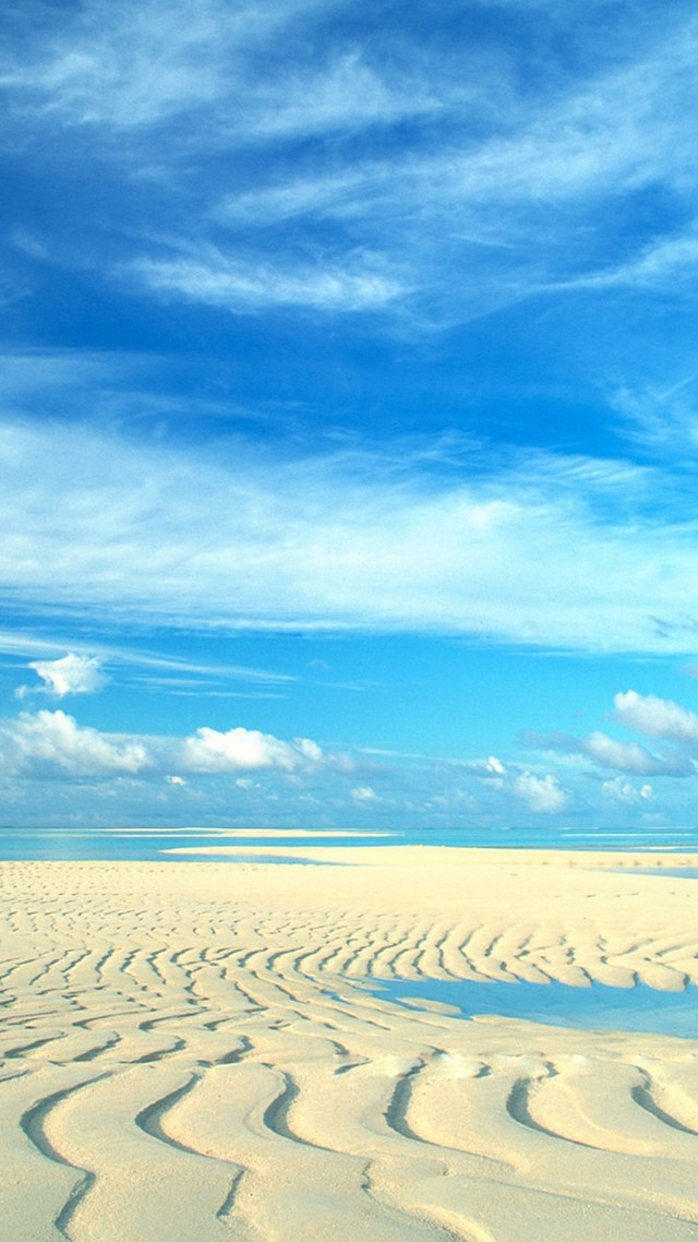 Sandy beach blue sky clouds #2 free wallpaper for mobile - medium preview image