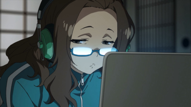 Woman headphones glasses laptop room free wallpaper for desktop - medium preview image