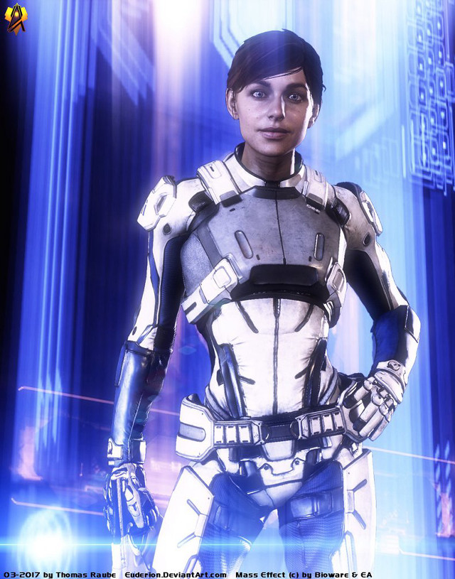 Futuristic man suit columns lights free wallpaper for mobile - medium preview image