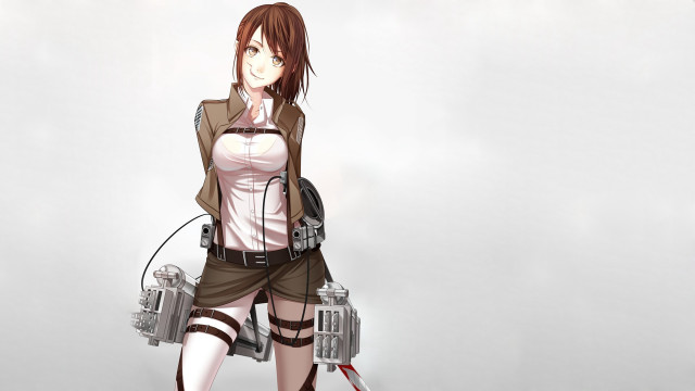Woman short skirt jacket gun #2 free wallpaper for desktop - medium preview image