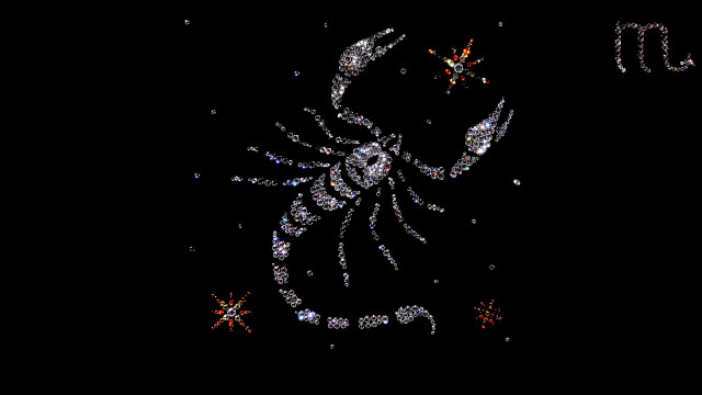 Scorpion black background stars sparkles free wallpaper for desktop - medium preview image