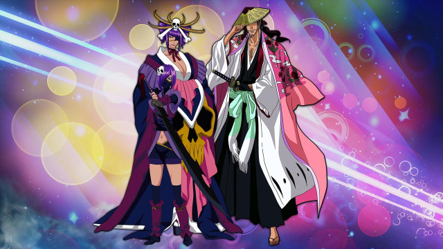 Anime characters colorful background stars #2 free wallpaper for desktop - medium preview image