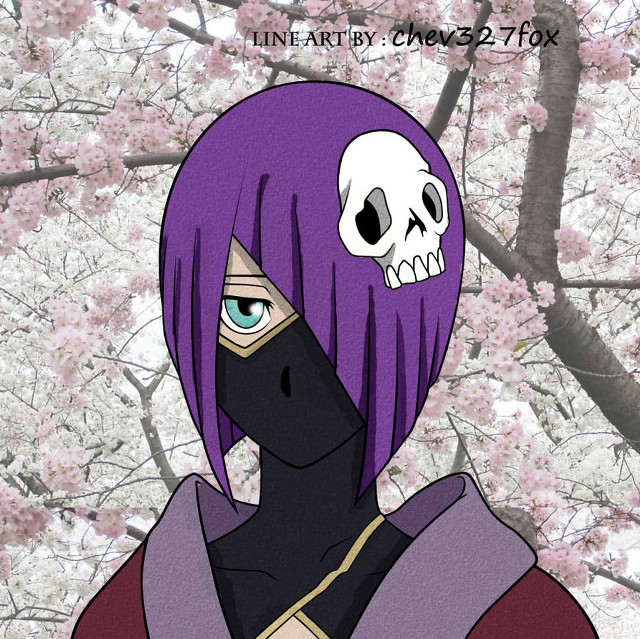 Cartoon character purple hair skull free wallpaper for tablet - medium preview image
