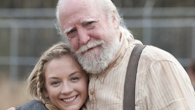 Woman hugging older man smiling free wallpaper for desktop - medium preview image