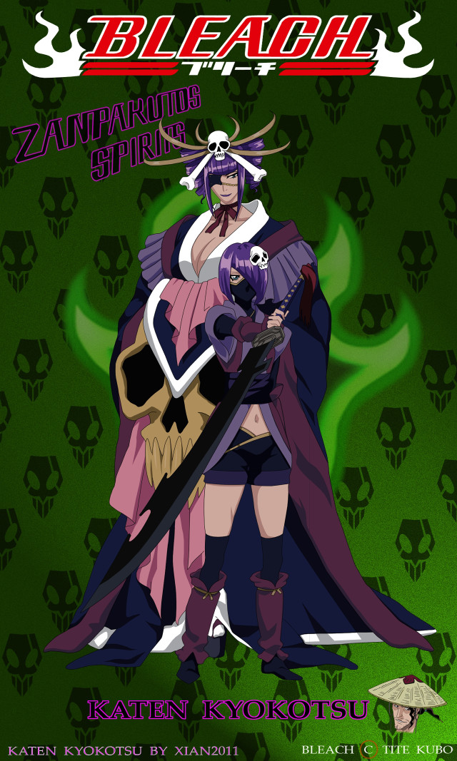 Anime characters swords skull green free wallpaper for mobile - medium preview image
