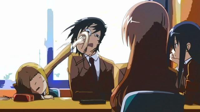 Group sitting table mirror person free wallpaper for desktop - medium preview image