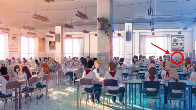 Group people tables room red free wallpaper for desktop - medium preview image