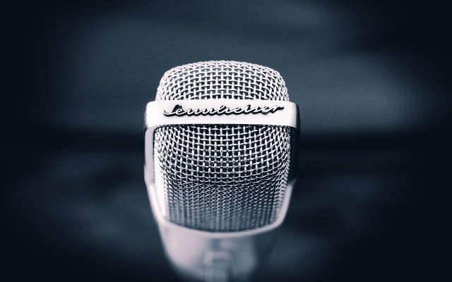 Microphone name black background blurry free wallpaper for desktop - medium preview image