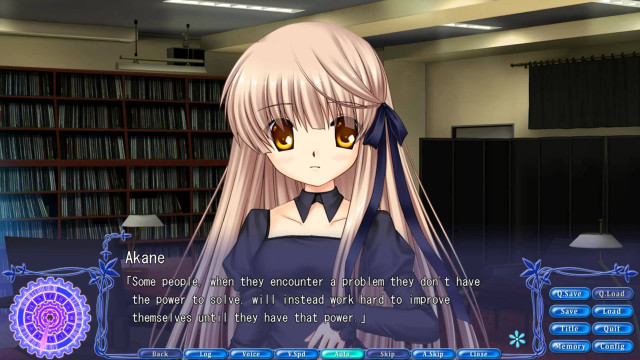 Girl library bookcase video game free wallpaper for desktop - medium preview image