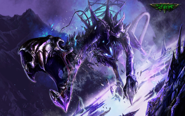 Demonic creature huge head purple free wallpaper for desktop - medium preview image