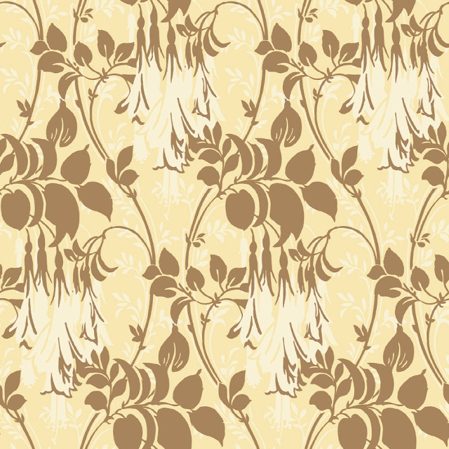 Floral pattern brown leaves yellow free wallpaper for tablet - medium preview image