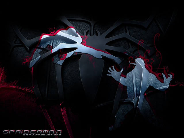 Spiderman suit red black paint free wallpaper for desktop - medium preview image