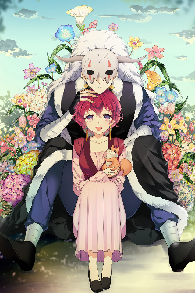 Woman man flowerfield largeanimal vanitas free wallpaper for mobile - medium preview image