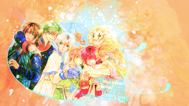 Anime characters circle paint splash free wallpaper for desktop - medium preview image