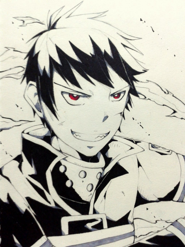 Man red eyes black white free wallpaper for mobile - medium preview image