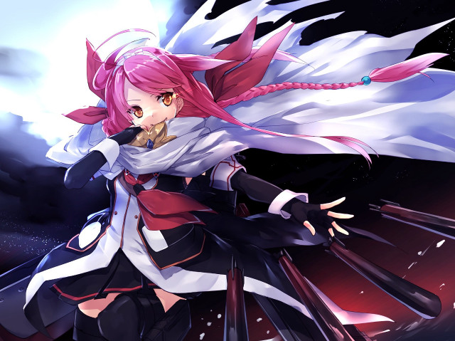 Girl pink hair white dress free wallpaper for desktop - medium preview image