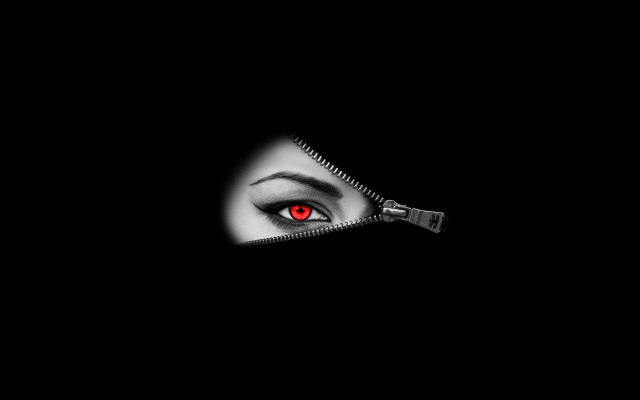 Woman eye zipper dark red free wallpaper for desktop - medium preview image