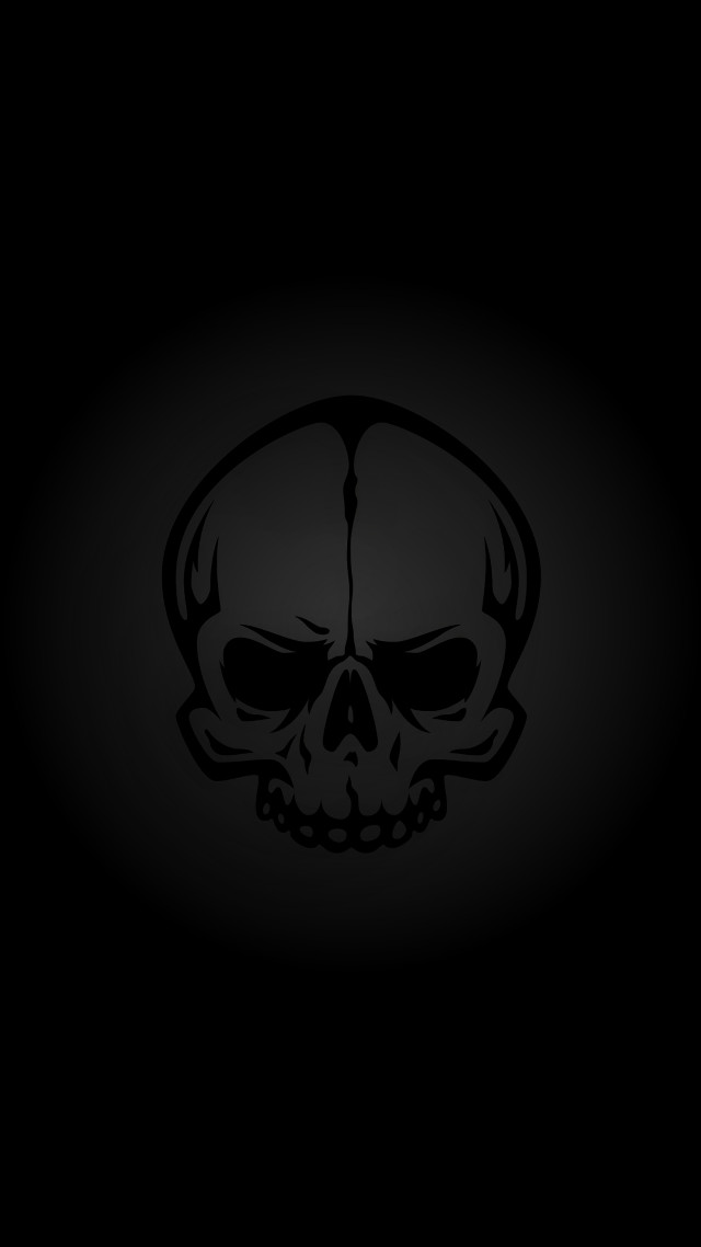 Black skull gothic death greyscale free wallpaper for mobile - medium preview image
