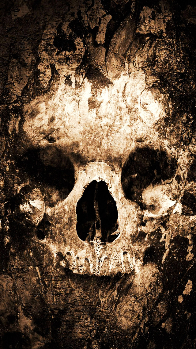 Skull hole sepia black image free wallpaper for mobile - medium preview image