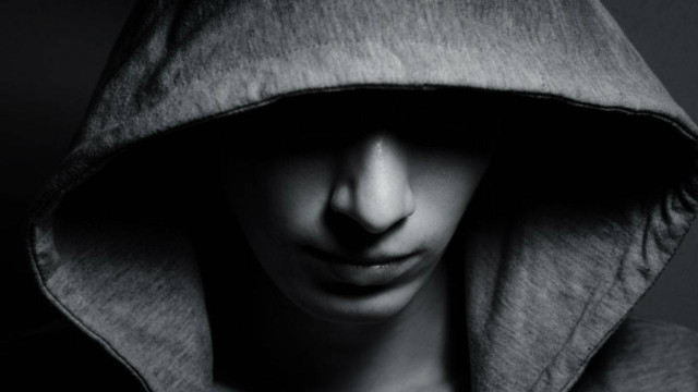 Hooded person cellphone portrait precisionism free wallpaper for desktop - medium preview image