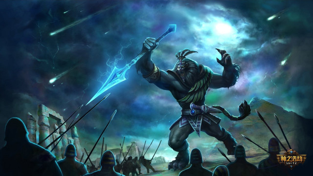Man sword crowd dark sky free wallpaper for desktop - medium preview image