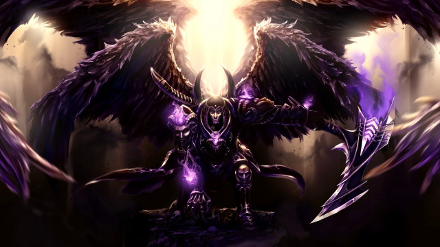 Purple angel demon body large free wallpaper for desktop - medium preview image