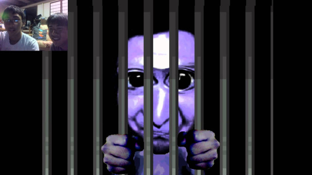 Man purple mask jail cell free wallpaper for desktop - medium preview image