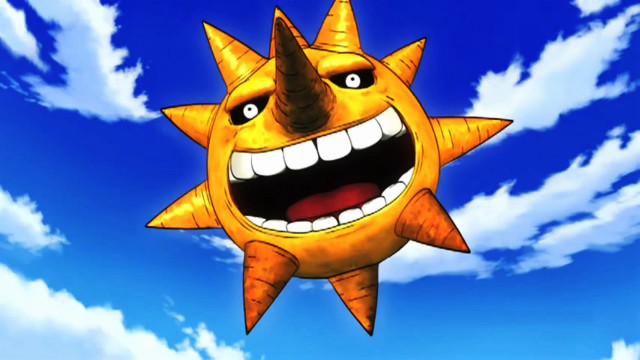 Cartoon sun big smile horn free wallpaper for desktop - medium preview image