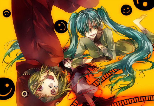 Anime characters long hair green #5 free wallpaper for desktop - medium preview image