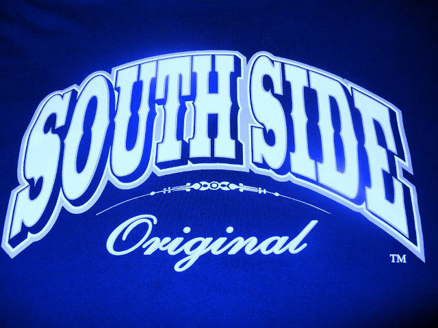Blue shirt southside white letters free wallpaper for desktop - medium preview image