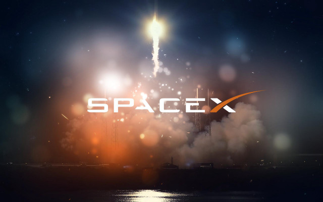 Spacex logo smoke rocket background free wallpaper for desktop - medium preview image