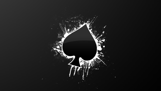 Black white spade splashes paint free wallpaper for desktop - medium preview image