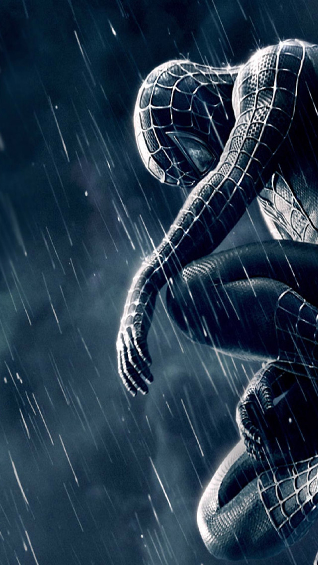 Spider man jumping rain amazing free wallpaper for mobile - medium preview image