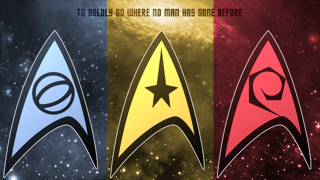 Star trek insignias space scene free wallpaper for desktop - medium preview image