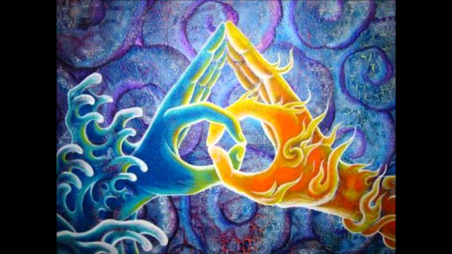 Person holding sword wave blue free wallpaper for desktop - medium preview image