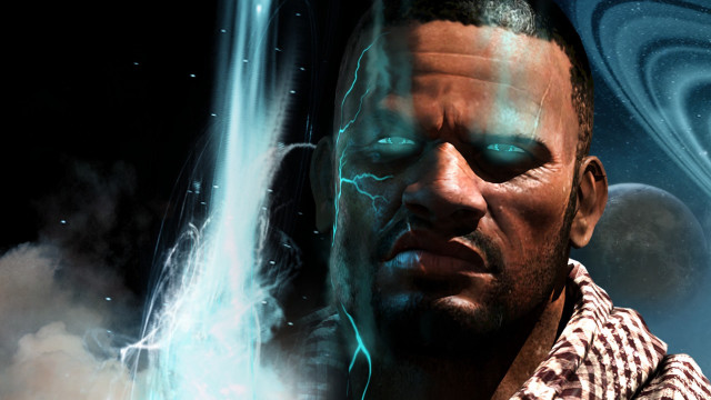 Strange faced man lightning effect free wallpaper for desktop - medium preview image