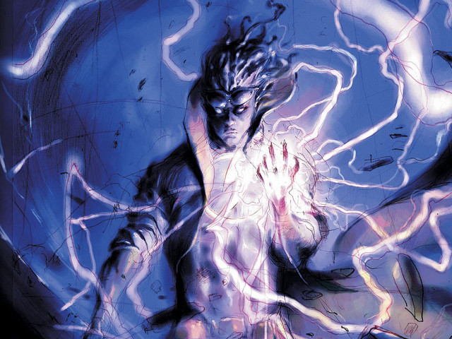 Man lightning effect body hands free wallpaper for desktop - medium preview image