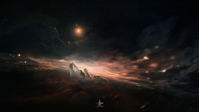 Space scene black background white free wallpaper for desktop - medium preview image