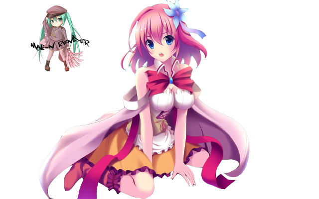 Girl pink hair pink outfit free wallpaper for desktop - medium preview image
