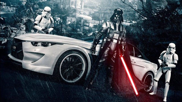 Star wars car costume lightsaber free wallpaper for desktop - medium preview image