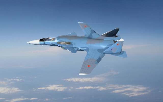 Fighter jet blue sky clouds #23 free wallpaper for desktop - medium preview image