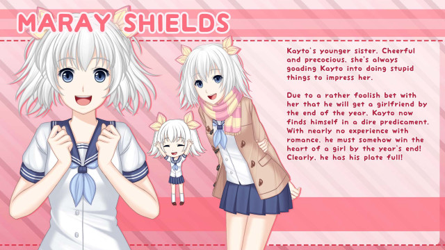 Anime girls pink background stripe free wallpaper for desktop - medium preview image